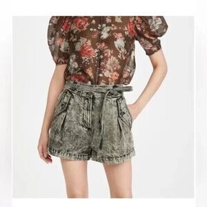 Ulla Johnson Alec Short Acid Wash Denim Jean $325 Size 6